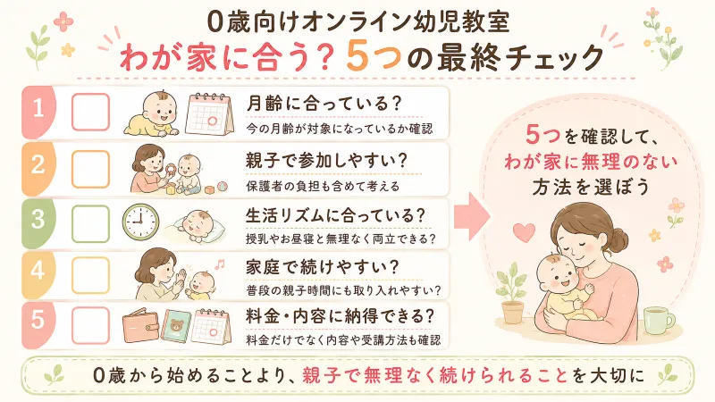 0歳向けオンライン幼児教室を選ぶときの最終チェック
